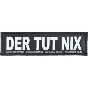 Julius K-9 Klettsticker 'Der Tut Nix' für Hundegeschirr, Größe L.