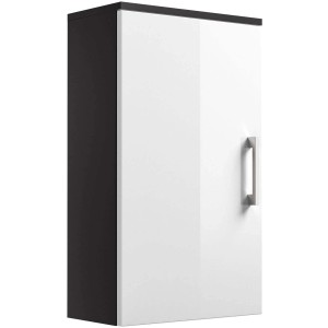 Posseik Bad-Hängeschrank Rima, anthrazit/weiß, 40 cm breit. Badschrank mit Tür und Griff.