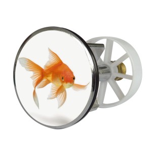 Waschbeckenstöpsel mit Fisch-Motiv, passend für 38-40 mm Abflüsse.