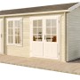 Alpholz Gartenhaus Bolton-28 XL, imprägniert, mit Satteldach, 520x236 cm. Holz-Gartenhaus mit Doppeltür und Fenster.