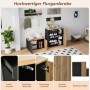 okwish Schuhschrank Set mit Spiegel Garderobe Flur 85x36x85cm Schwarz_6