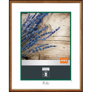OBI Holz-Wechselrahmen Nuss-Gold, 40x50 cm, klassischer Bilderrahmen mit schmalem, abgerundetem Profil.