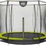 Grünes EXIT Silhouette Bodentrampolin (D305cm) mit Sicherheitsnetz.