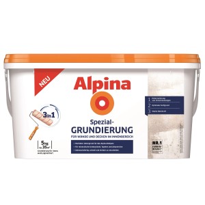 Eimer Alpina Spezial-Grundierung, 5 kg, für Wände und Decken im Innenbereich.