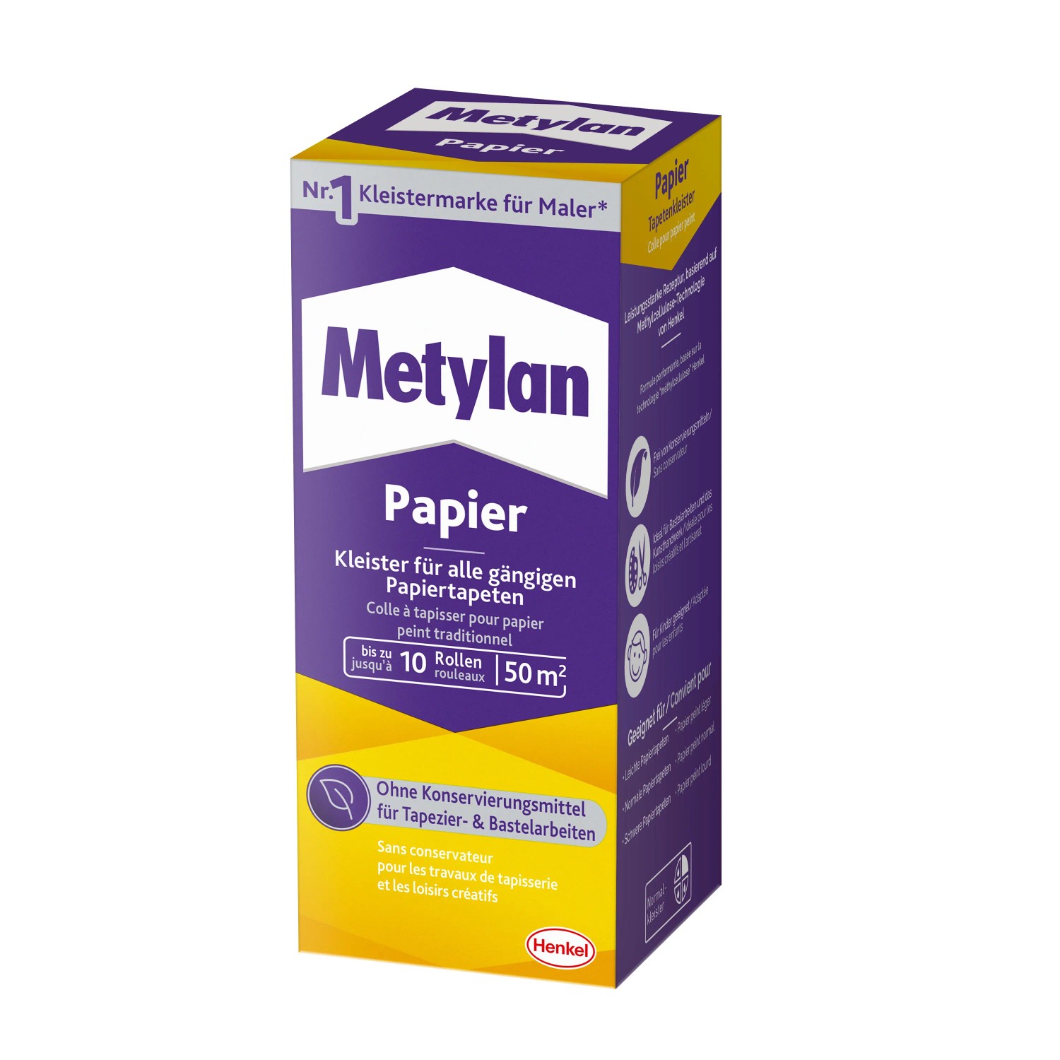 Metylan Tapetenkleister Papier 125g, geeignet für Papiertapeten und Bastelarbeiten.