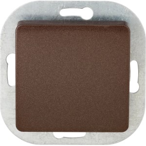 OBI Taster Neutral Uranus Espresso, Unterputz-Taster in Braun mit silberfarbenem Rahmen.