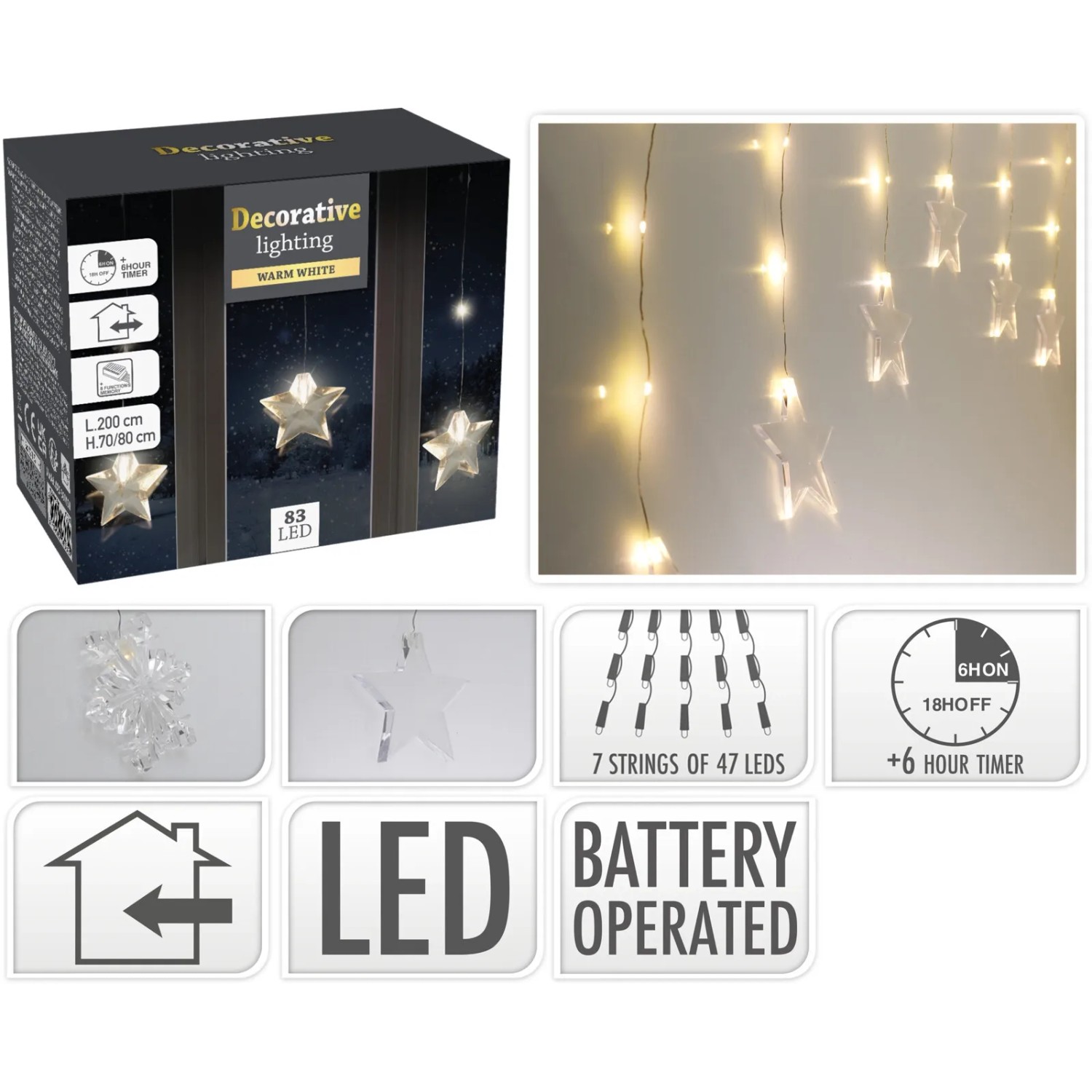 LED Lichterketten-Gardine mit 83 LEDs Timerfunktion 2 m kaufen bei OBI