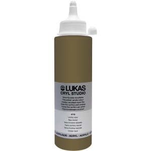 Lukas Cryl Studio Acrylfarbe Umbra natur, 250ml Flasche für Bastelarbeiten.