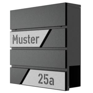 Heidemann Briefkasten DESIGNline BK1 inkl. Personalisierung Eisenglimmer