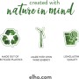 Nachhaltigkeitssiegel von Elho: Recycelter Kunststoff, Windenergie, langlebige Qualität.