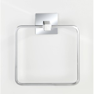 Wenko Quadro Handtuchring aus Edelstahl, quadratisch, zur Wandmontage ohne Bohren.