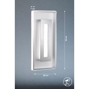 Moderne LED-Wandleuchte Bug von Fischer & Honsel, Chrom, 40x20 cm, dimmbar.