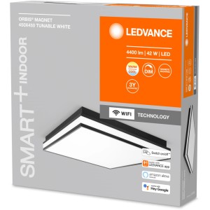 Ledvance Smart+ WiFi Deckenleuchte Orbis Magnet, 45x45 cm, tunable white, dimmbar.