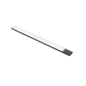 Emuca USB Wiederaufladbare LED Wandleuchte Kaus Black mit Näherungssensor L240 mm Kunststoff und Aluminium Schwarzer Metallic Lack