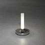 Konstsmide LED-Akku-Vase Biarritz, silber, Ø 13,5 cm, 20,5 cm hoch. Dekoleuchte für Innen & Außen.