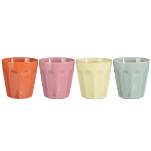 Mica Decorations Rico Becher Keramik Mehrfarbig 4er Set 330 ml