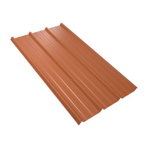 Weckman Trapezblech W45 in Ziegelrot, 1500x1069x0,5 mm. Dachblech mit Profil.