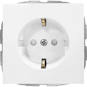 Weiße Annica Hohlwanddose für Schalter und Taster, Detailansicht.