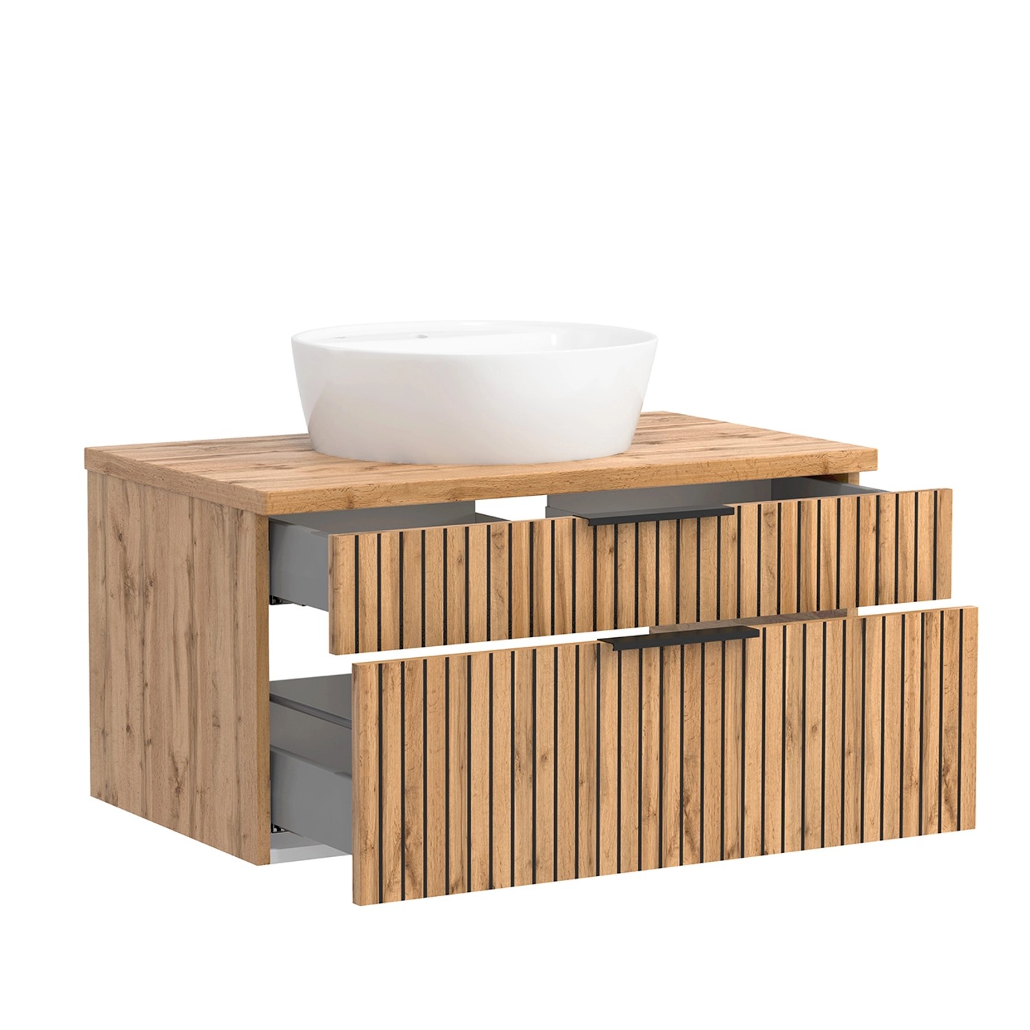 Held Möbel Waschtisch-Set Keramikbecken Weiß 200 x 80 x 47 cm Eiche 2-tlg._8