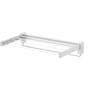 Wenko Wandtrockner Butterfly, weißer Wäscheständer mit Handtuchstange, zusammenklappbar.