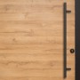 Splendoor Haustür ThermoSpace Milano Prime Woodeffect, Eiche natur, mit schwarzem Stoßgriff.