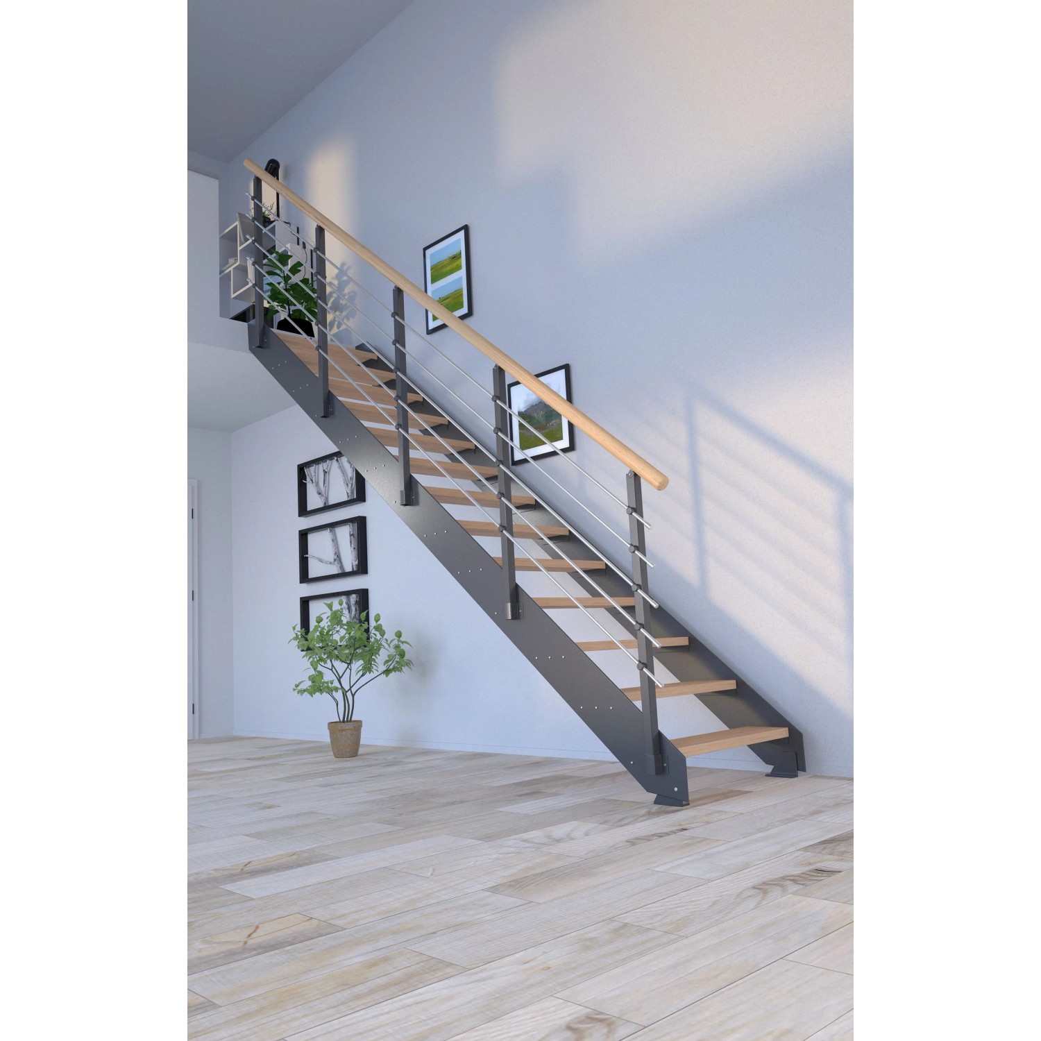 Treppe Kos 16 Stufen Eiche Geölt 85 cm Metallgeländer Anthrazit FSC®_8