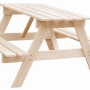 Timbela Kindersitzgarnitur M018-1 Groß aus Holz, ideal für den Garten. Kindermöbel-Set mit Tisch und Bänken.