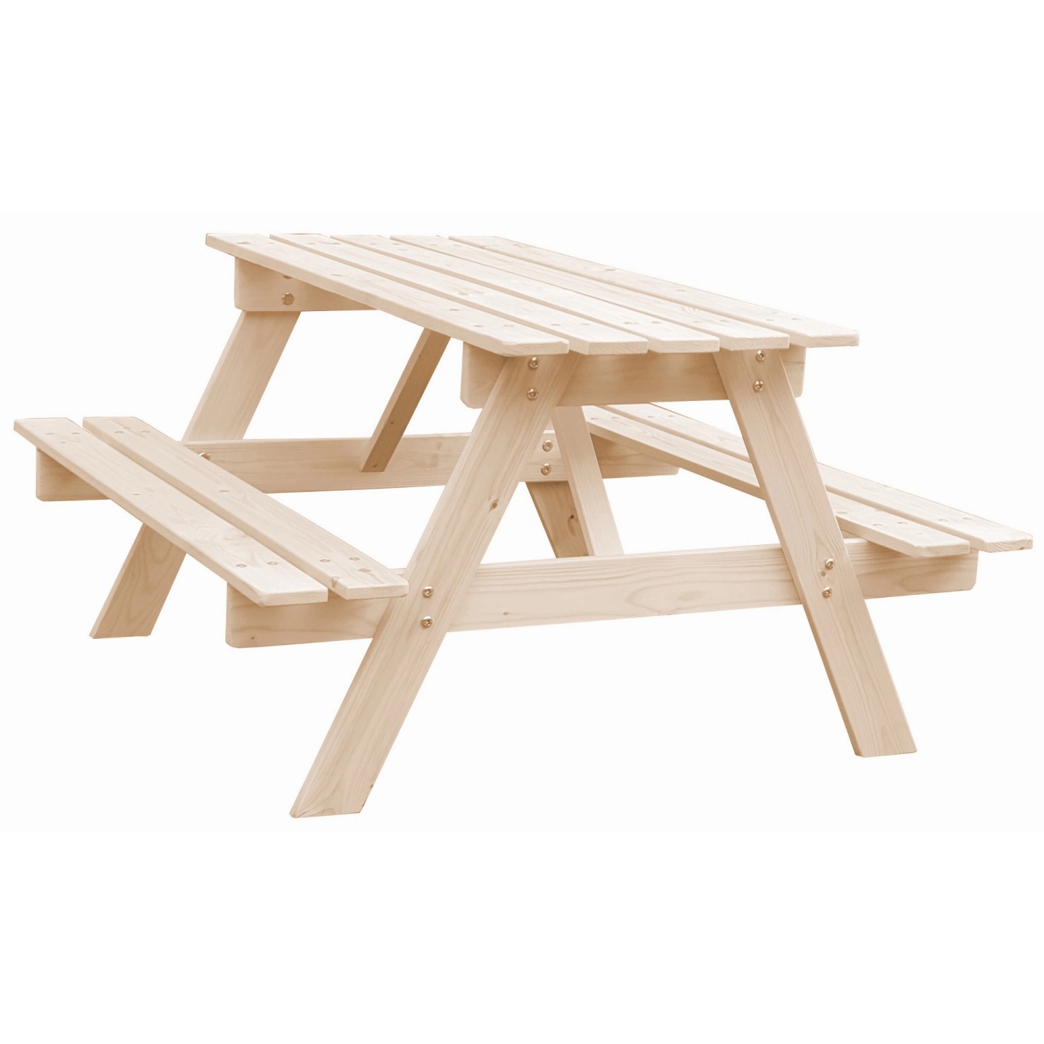 Timbela Kindersitzgarnitur M018-1 Groß aus Holz, ideal für den Garten. Kindermöbel-Set mit Tisch und Bänken.