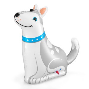 Bestway Wassersprinkler Happy Husky, aufblasbarer Husky für Kinder ab 2 Jahren.