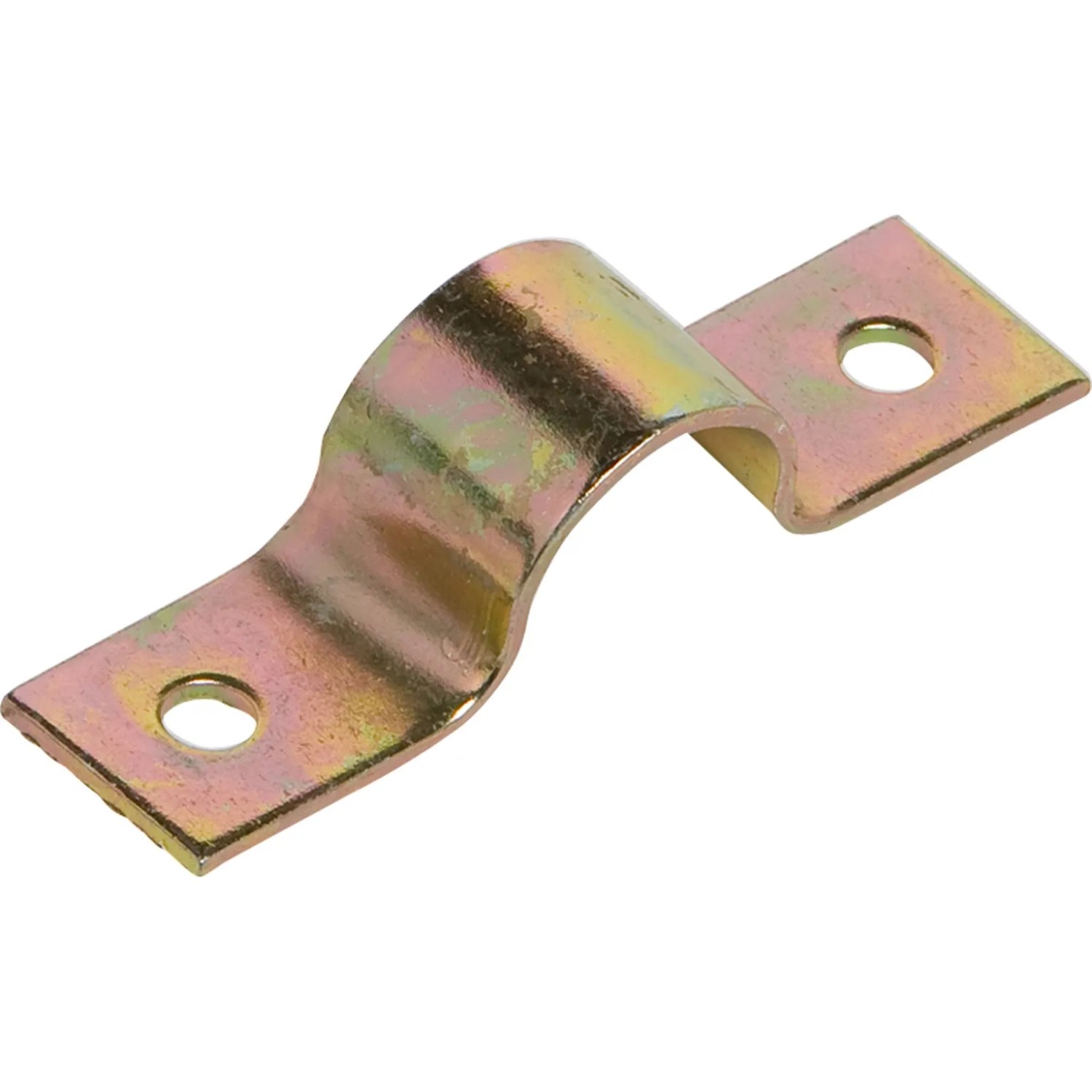 Gelb verzinkte Rohrschelle, 23 mm, zur Befestigung von Rohren und Schildern.