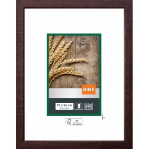 OBI Holz-Wechselrahmen, dunkelbraun, 18x24 cm. Bilderrahmen für Fotos und Drucke.
