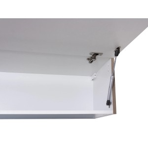 Flex-Well Hängeschrank Lara, 100cm, geöffnet, mit Gasdruckfeder. Anthrazit/San Remo Eiche Dekor.