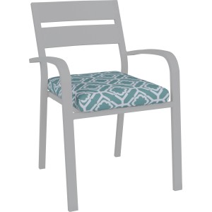 Sitzkissen für Balkonstuhl Prata, grün-ecru gemustert.