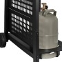 Detailaufnahme: Schwarzer Enders Gasgrill San Diego Next 4 mit Gasflasche im Unterschrank.