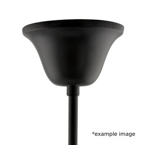 Schwarzes Orion Lightstyle Rohr M10x1 Leuchtenverlängerung, verbunden mit einem schwarzen Baldachin.