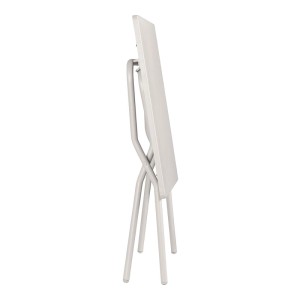 Zusammengeklappter Lafuma Balkontisch Balcony in Beige, ideal für kleine Balkone und Terrassen.