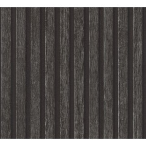 A.S. Création Vliestapete Holzpaneele in Schwarz-Braun mit Holzoptik für die Wandgestaltung.