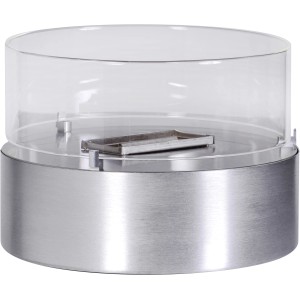 Tenderflame Tischfeuer Cafe aus Aluminium mit Glaszylinder, Deko-Kamin für Innen & Außen.