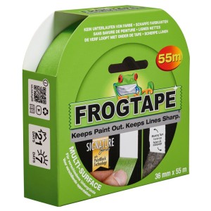 FrogTape Feinkrepp-Malerband Multi-Surface, 36mm x 55m Rolle.