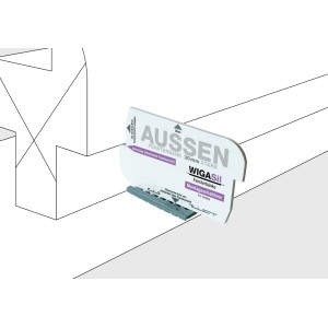 Wigasil Montagehilfe-Set für Naturstein-Fensterbänke, 4-teilig, mit Montageschablone.