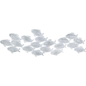 Wanddekoration: Metall Fischschwarm für Innen & Außen, maritime Gartendeko.