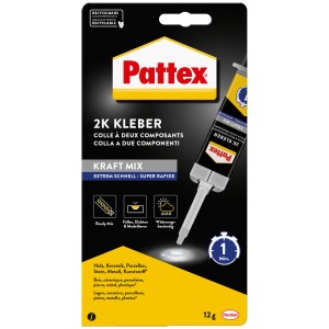 Pattex Kraft-Mix Extrem Schnell Transparent, 2K Kleber für schnelle und starke Verbindungen.
