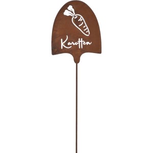 Rostfarbener Gartenstab Karotte von Boltze, 52cm, Gartendeko.