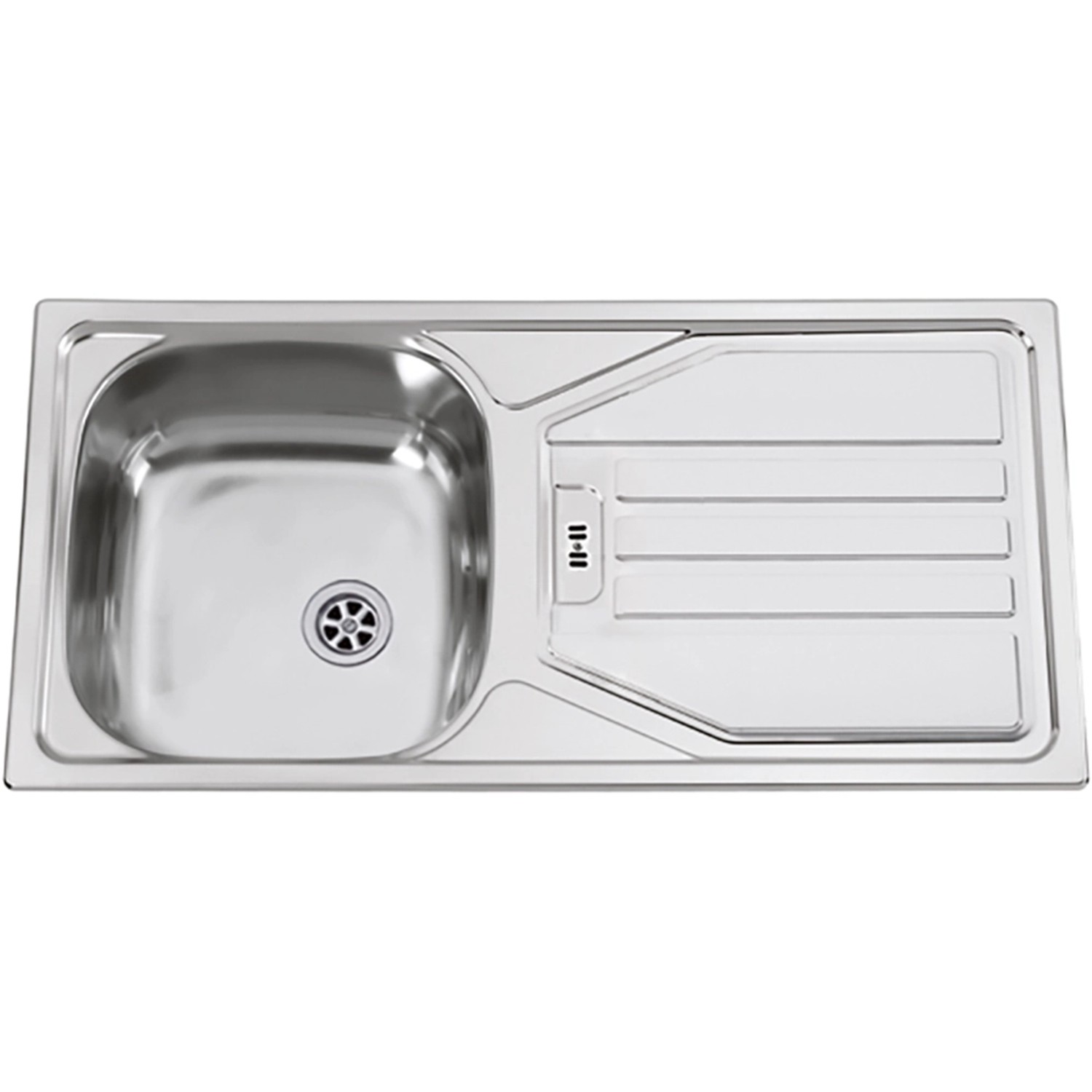 Edelstahl Einbauspüle für die Flex-Well Küche. Spülbecken mit Abtropffläche. Ideal für moderne Küchen.