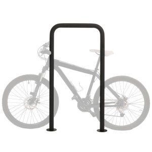 Pulverbeschichteter, anthrazitfarbener Fahrradbügel aus Stahl für 1-2 Fahrräder.