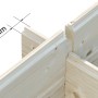 Detailaufnahme: 28 mm Blockbohlen des Palmako Holz-Pavillons Melanie mit Chaletschnitt-Eckverbindung.