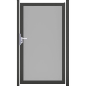 GroJaPremo Tor Unigrau: Sichtschutzzaun-Tor mit HPL-Füllung und Aluminiumrahmen.