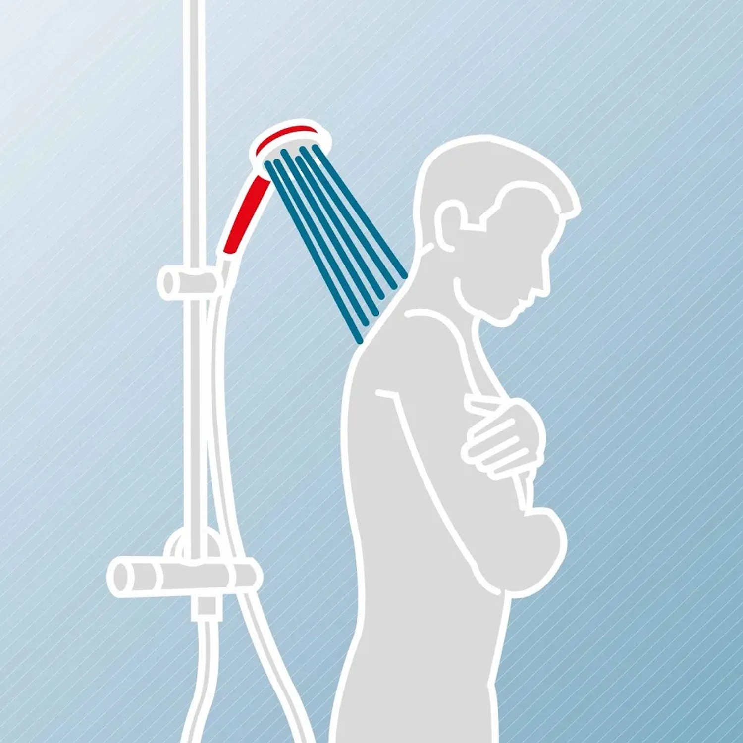 Illustration: Schulte DuschMaster Rain Brauseset mit Regendusche und Handbrause in Schwarz.