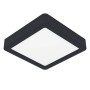 Quadratische, schwarze LED-Deckenleuchte Fueva 5 von Eglo, 16x16 cm, warmweißes Licht.