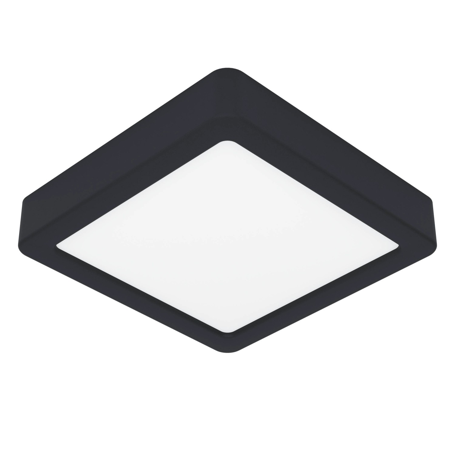 Quadratische, schwarze LED-Deckenleuchte Fueva 5 von Eglo, 16x16 cm, warmweißes Licht.